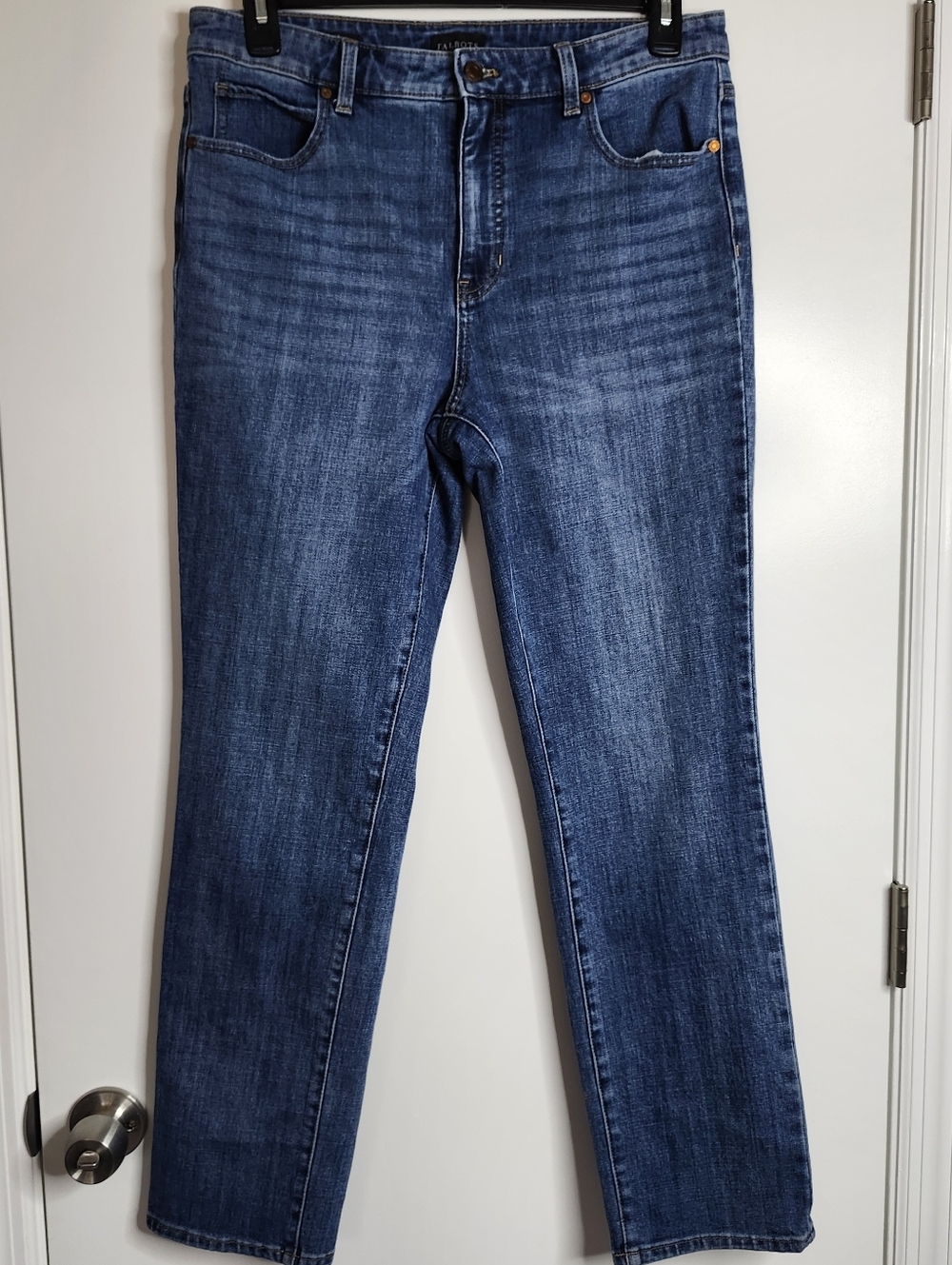 Talbots Womens 10 Straight Leg High Rise Jeans Classic Stretch Denim